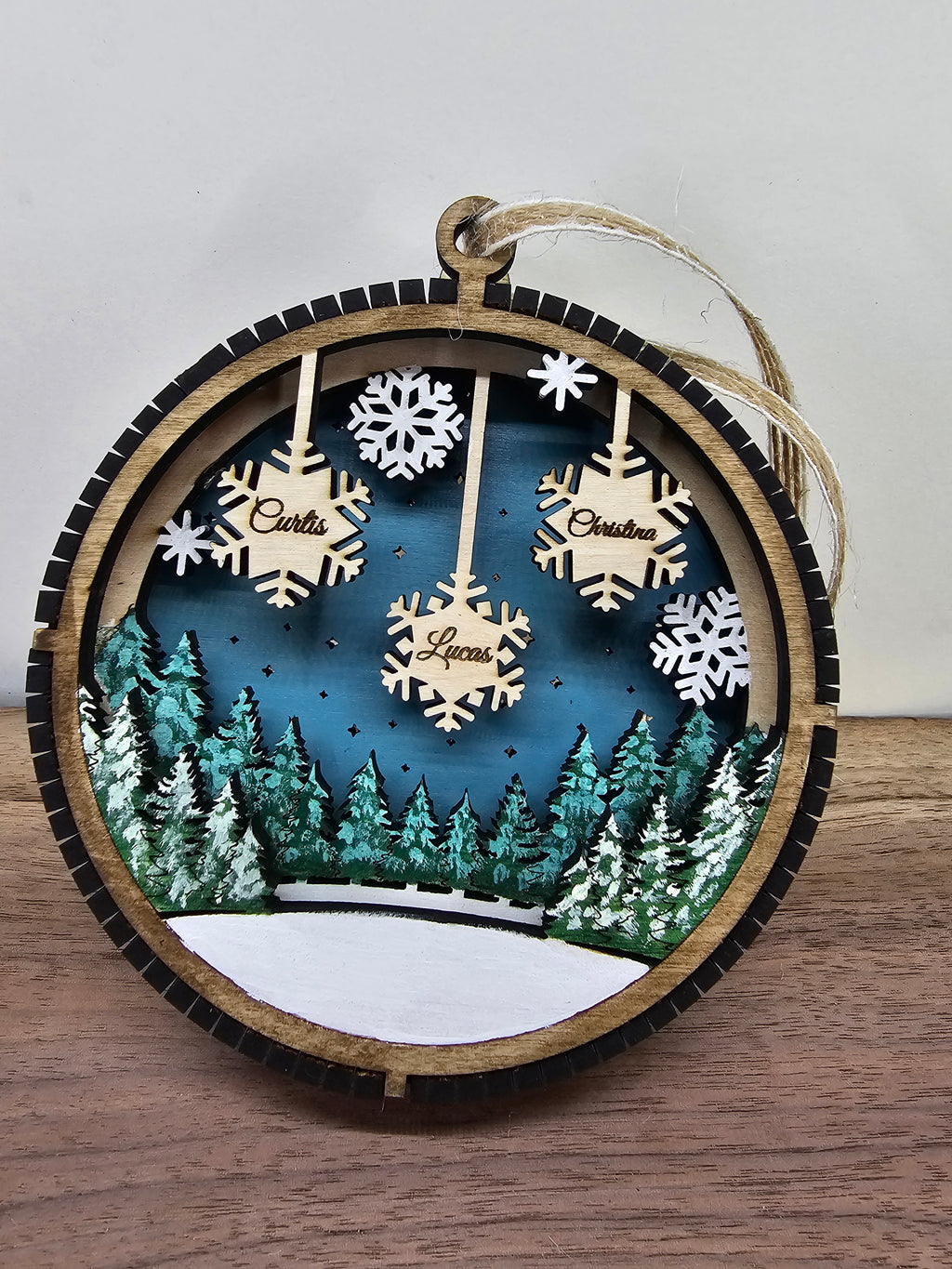 Custom Family Snowflake Christmas Ornament – Lighted or Unlit | Personalized with 2–7 Names