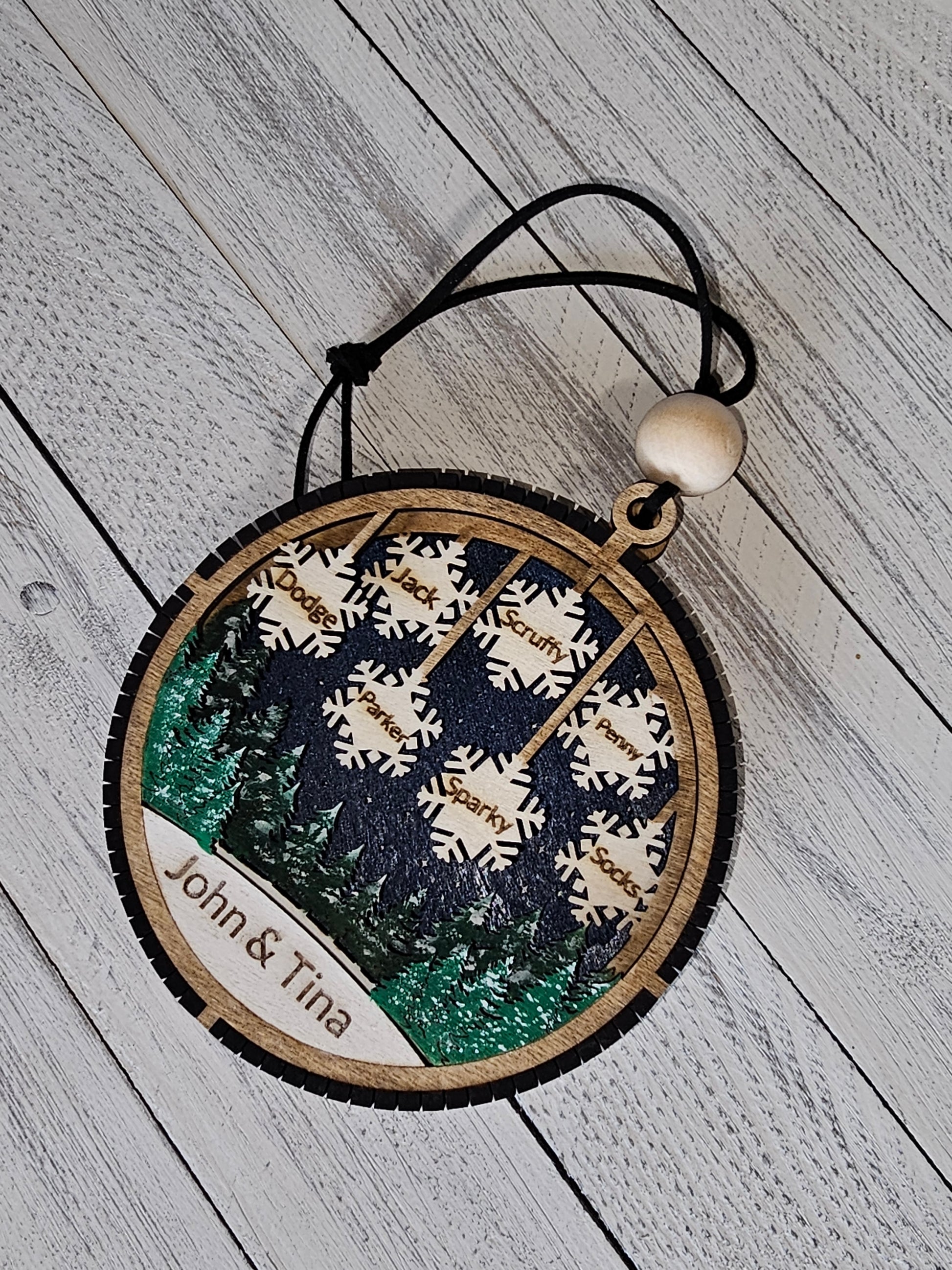 Custom Family Snowflake Christmas Ornament – Lighted or Unlit | Personalized with 2–7 Names