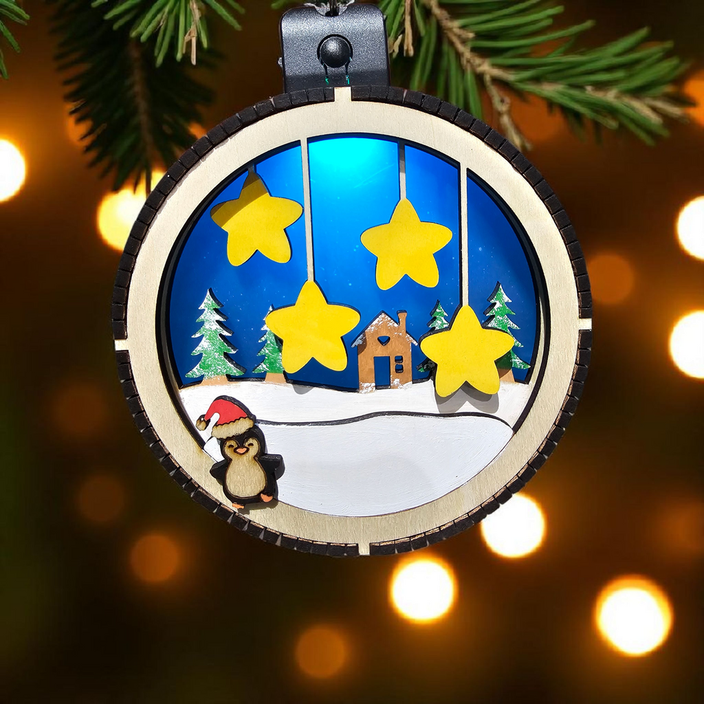 Personalized Family Christmas Ornament with Stars