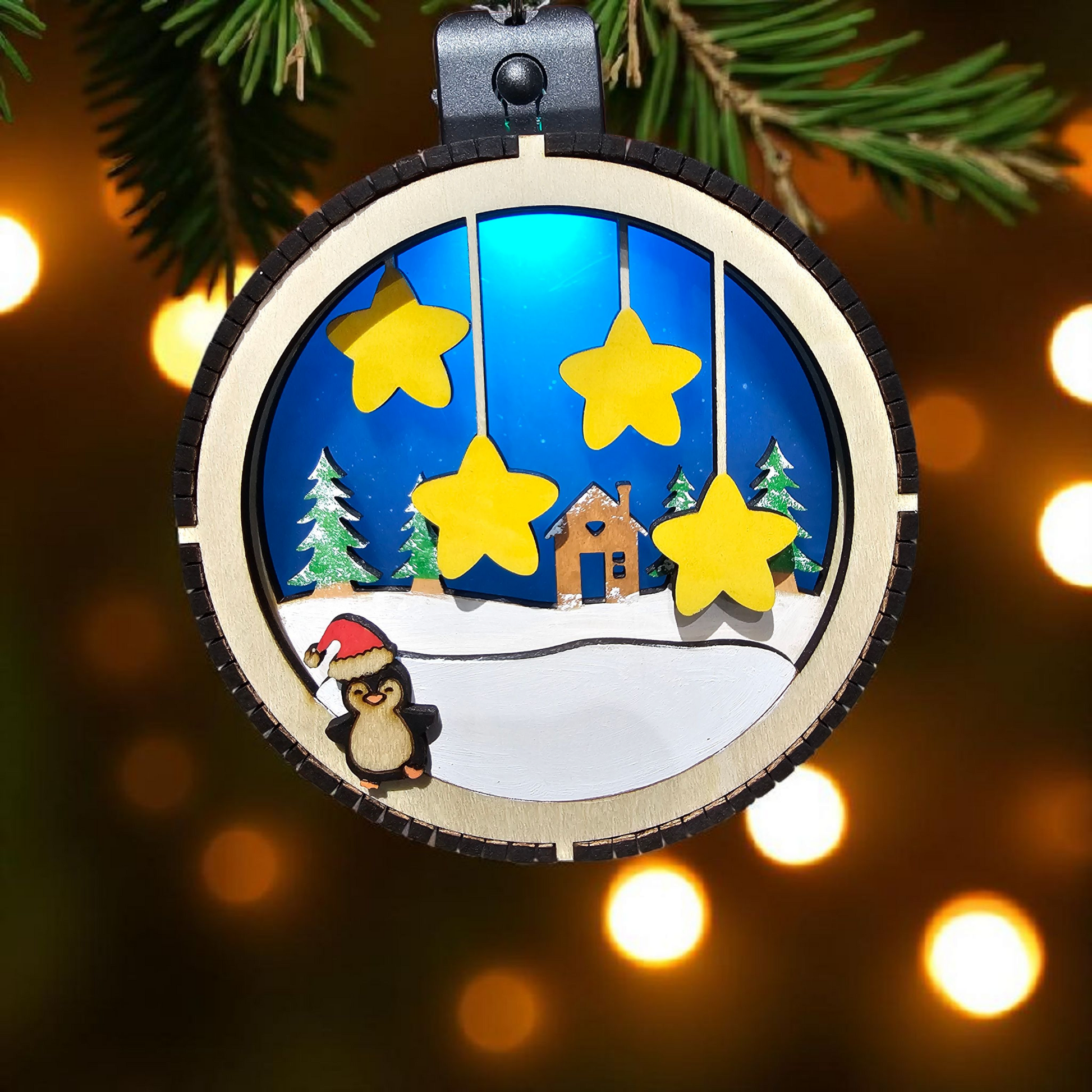 Personalized Family Christmas Ornament with Stars