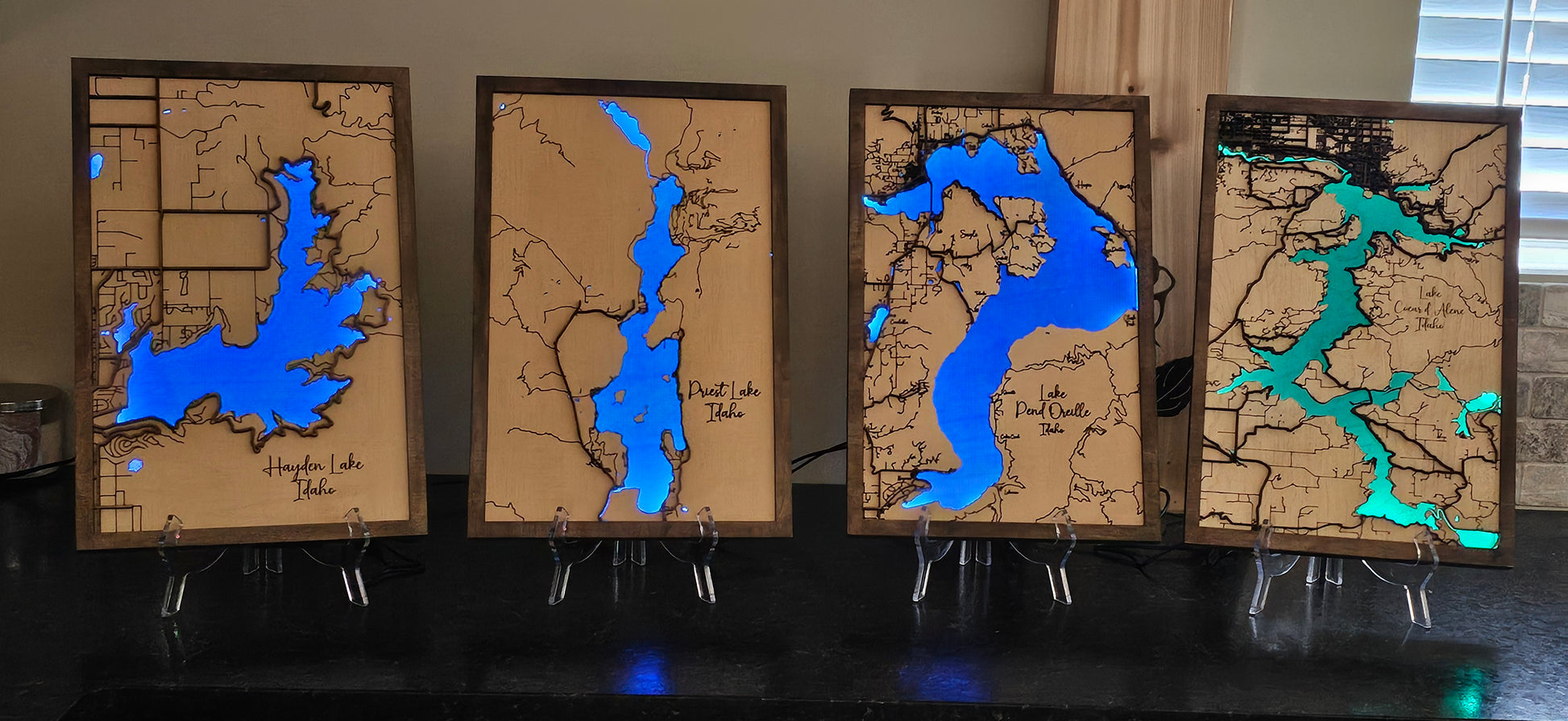 Lighted Lake, River and Ocean Maps