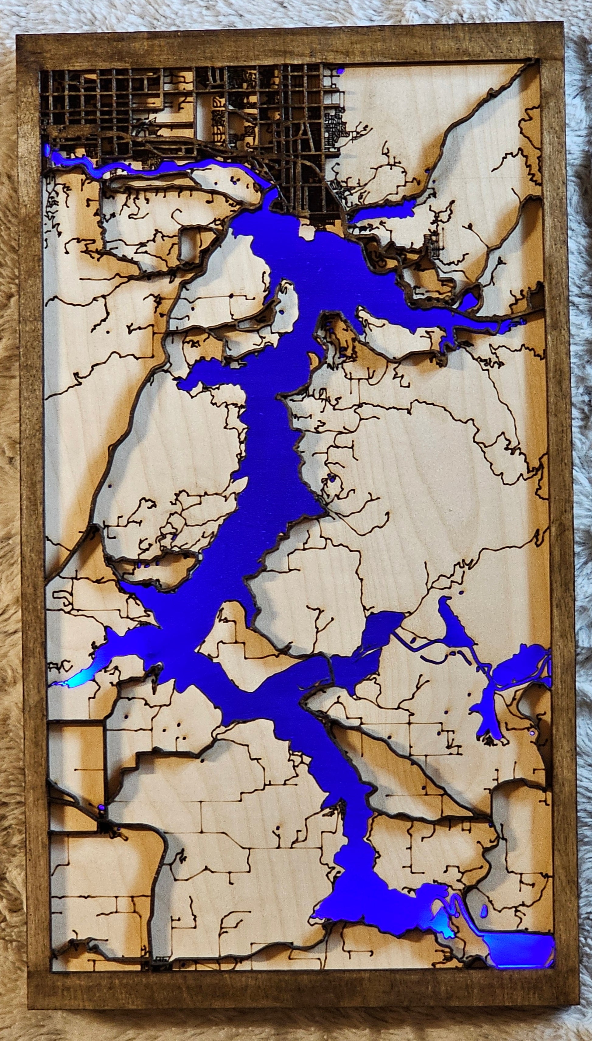 Lighted Lake, River and Ocean Maps