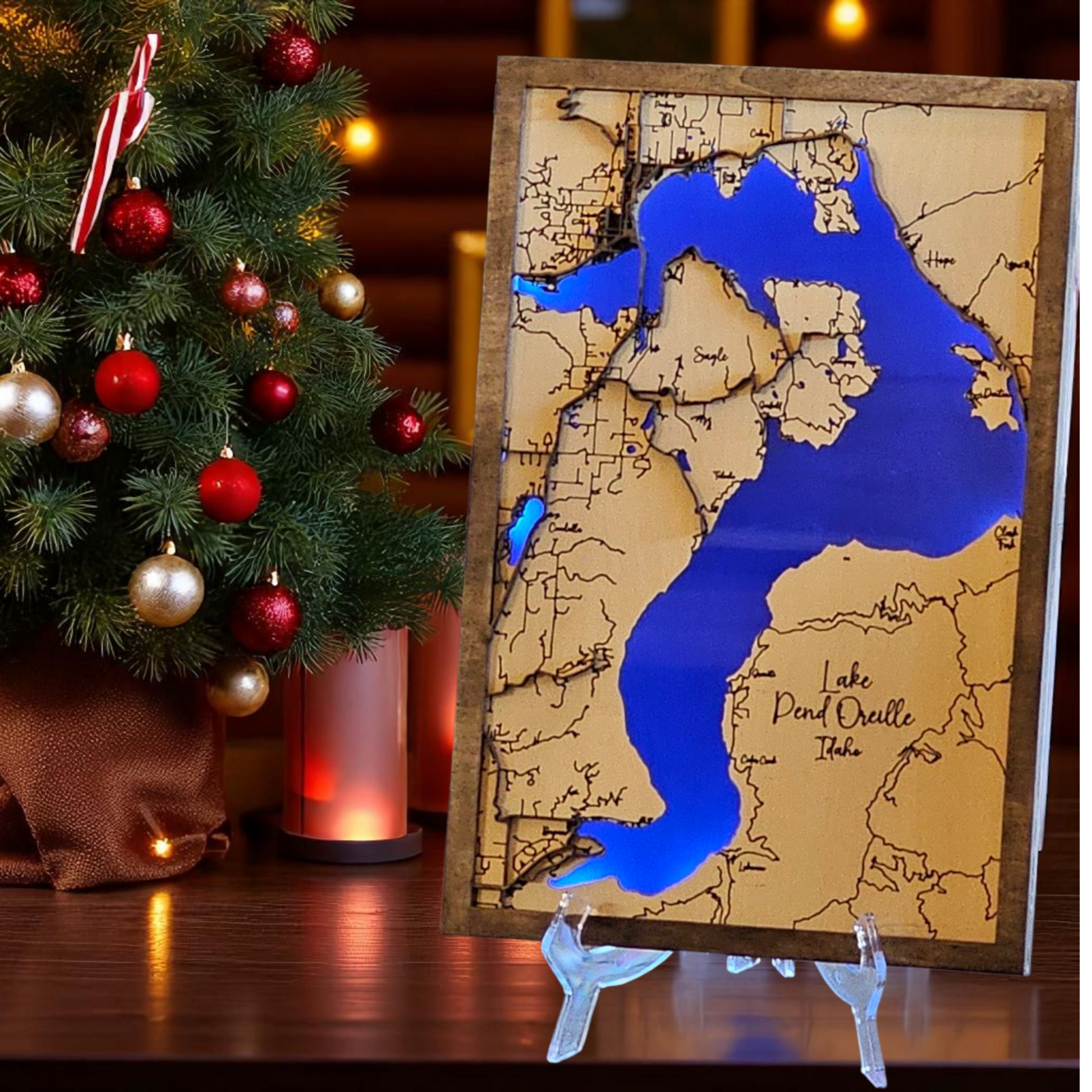 Lighted Lake, River and Ocean Maps