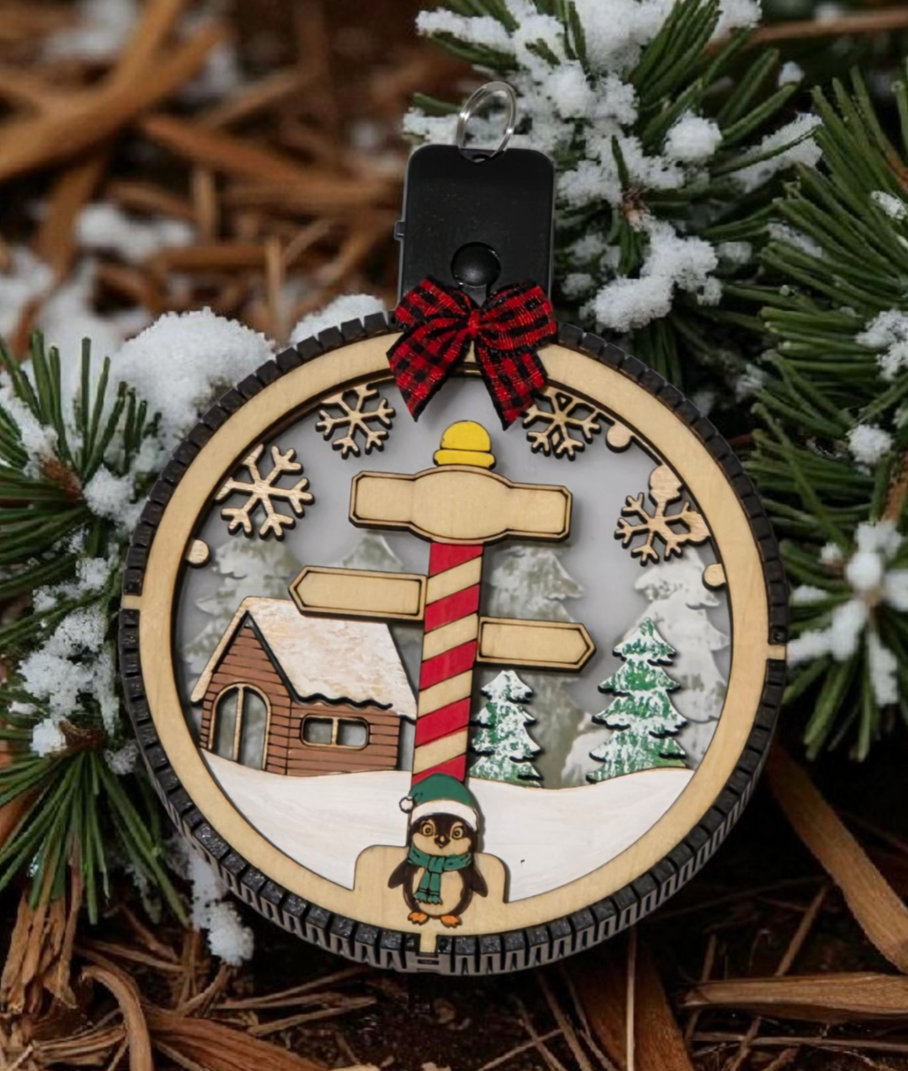 Personalized Lighted North Pole Ornament