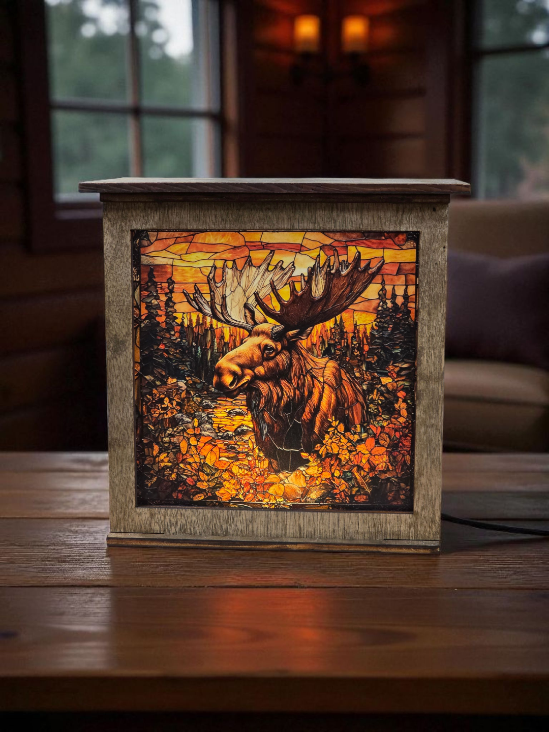 Lighted Moose Lantern